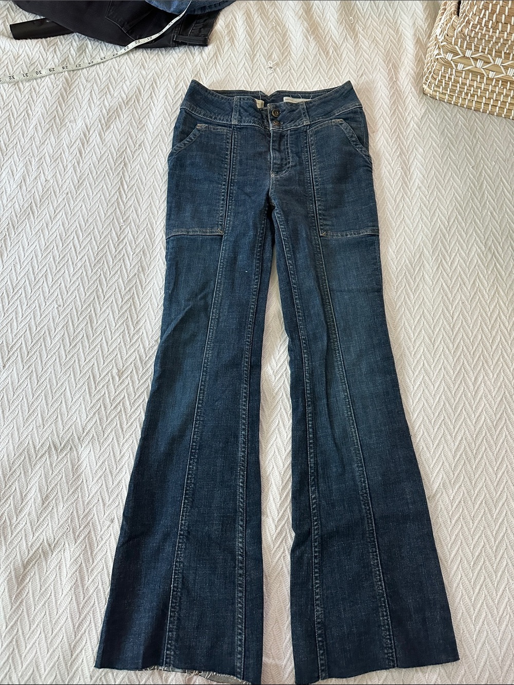 Pilcro and the Letterpress Dark Blue Flare Jeans
